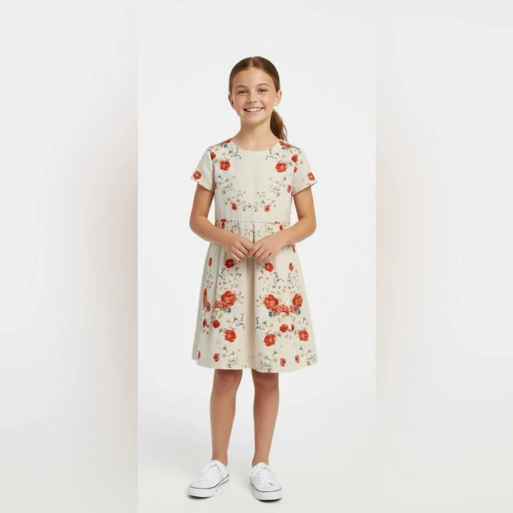 ZARA Floral Embroidered Dress‎